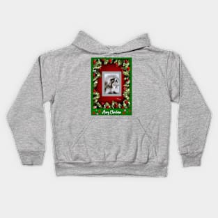 Collie Xmas dog Kids Hoodie